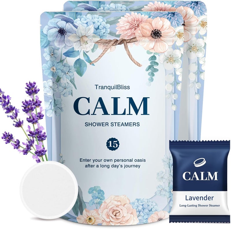 TranquilBliss Shower Steamers 30 Pack Shower Bombs with Lavender Scent, Self-Care Presents for Women Who Have Everything, Relaxation Birthday Presents for Women, Valentines Day Presents for Her - Image 1